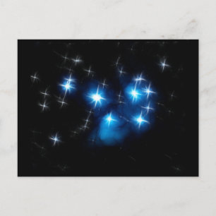 Pleiades Blue Star Cluster Vykort