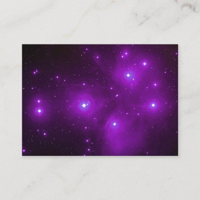 Pleiades i Lila Space Art Visitkort (Framsida)