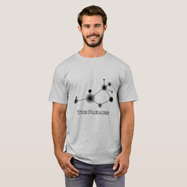 Pleiades med titeln - grundläggande T-tröja T-shirt (Hel framsida)