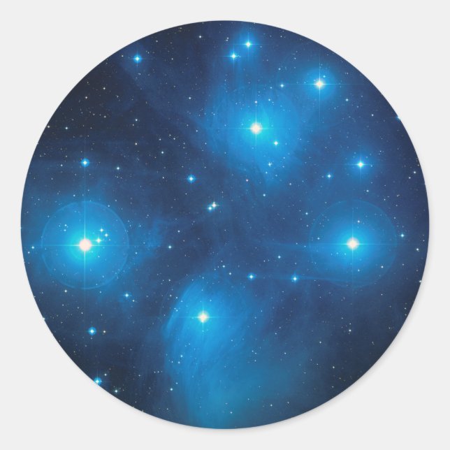 Pleiades Round Sticker Runt Klistermärke (Framsida)