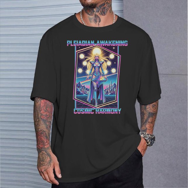 Pleiadian Awakening | Retro 80s Cosmic Harmony T Shirt (Skapare uppladdad)