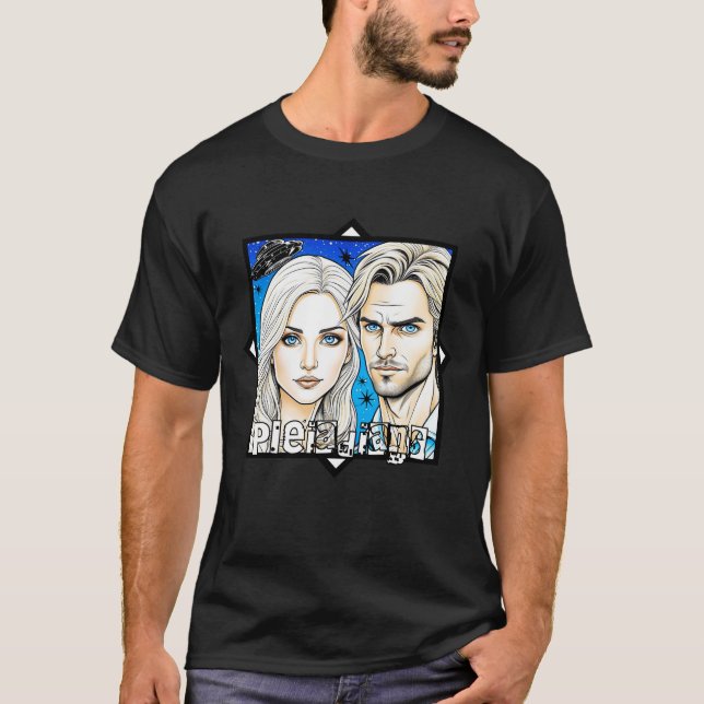 Pleiadian Extra TerRestals och UFO T Shirt (Framsida)
