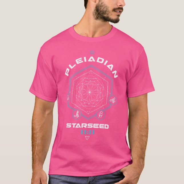 Pleiadian Starseed Light Code Sacred Geometry 1111 T Shirt (Framsida)