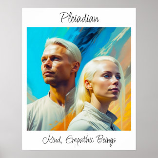 Pleiadianer Extraterrestrial Alien Tävling Poster
