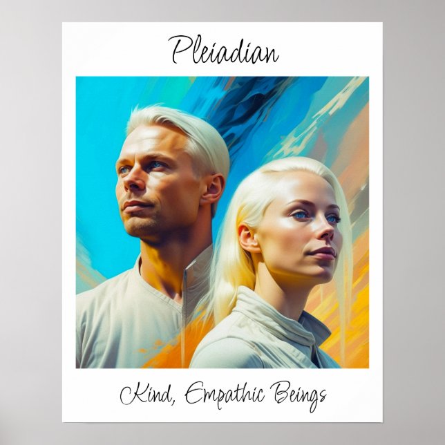 Pleiadianer Extraterrestrial Alien Tävling Poster (Framsidan)