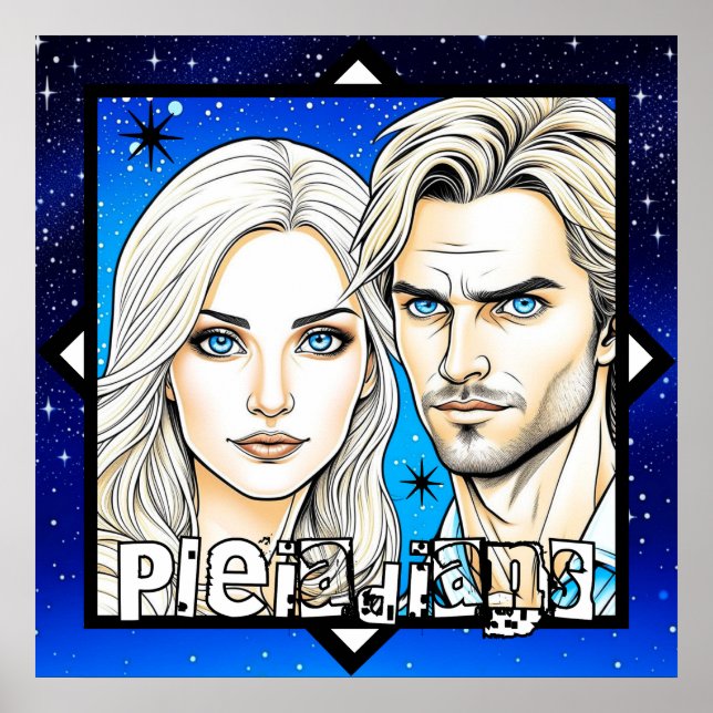 Pleiadians Extra Terrestrials Tävling med Stars Poster (Framsidan)