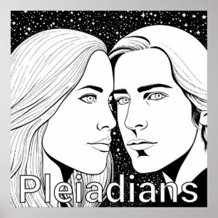 Pleiadians Tall ExtraterRestals, hona och hane Poster