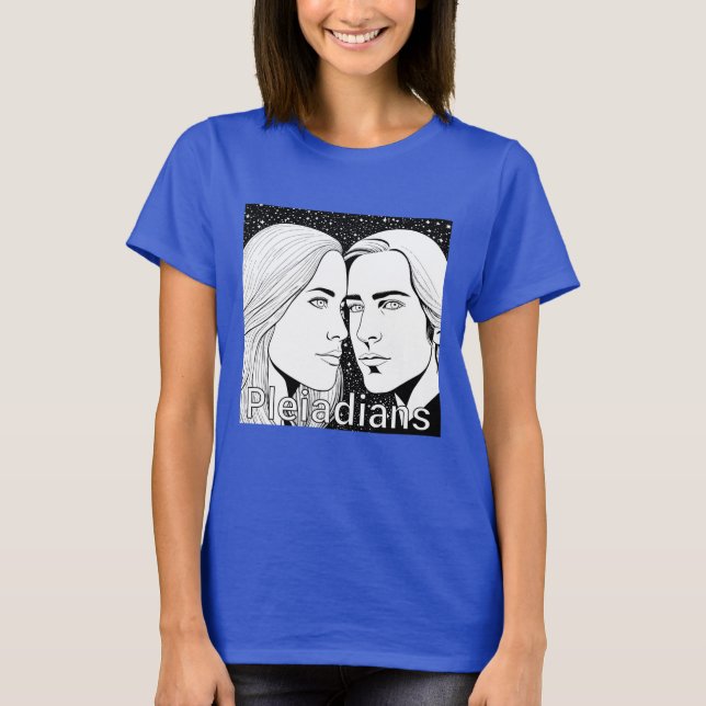Pleiadians Tall ExtraterRestals, hona och hane T Shirt (Framsida)