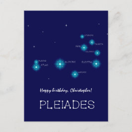 Plejadernas stjärnbildning i norra hemisfären vykort