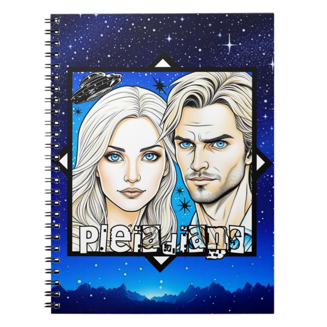 Plejadiska utomjordingar och UFO Anteckningsbok (Framsidan)