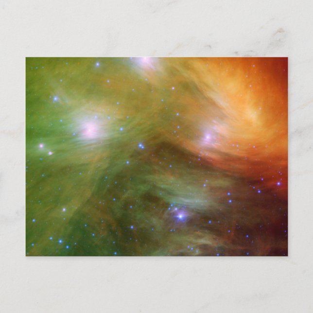 Plejadstjärnor i infrarött SSC2007 07A Vykort (Framsida)