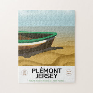 Plémont Jersey vintage resor poster. Pussel