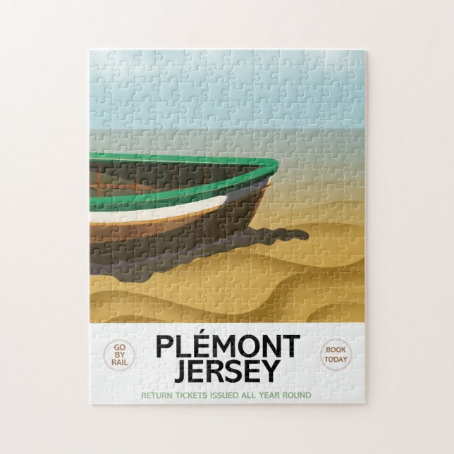 Plémont Jersey vintage-resoraffisch. Pussel (Vertikal)