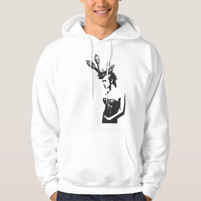 Plena Punk Puerto Rican Art Men's Pullover Hoodie (Framsida)