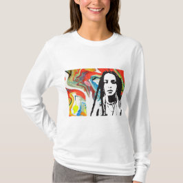 Plena Punk Puerto Rican Art Women's Long Sleeve T Shirt