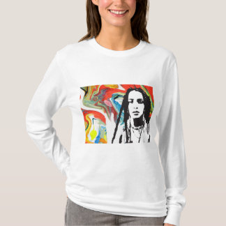 Plena Punk Puerto Rican konst för kvinnor med lång T Shirt