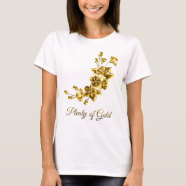 Plenty of Gold Elegant Floral White & Gold T Shirt