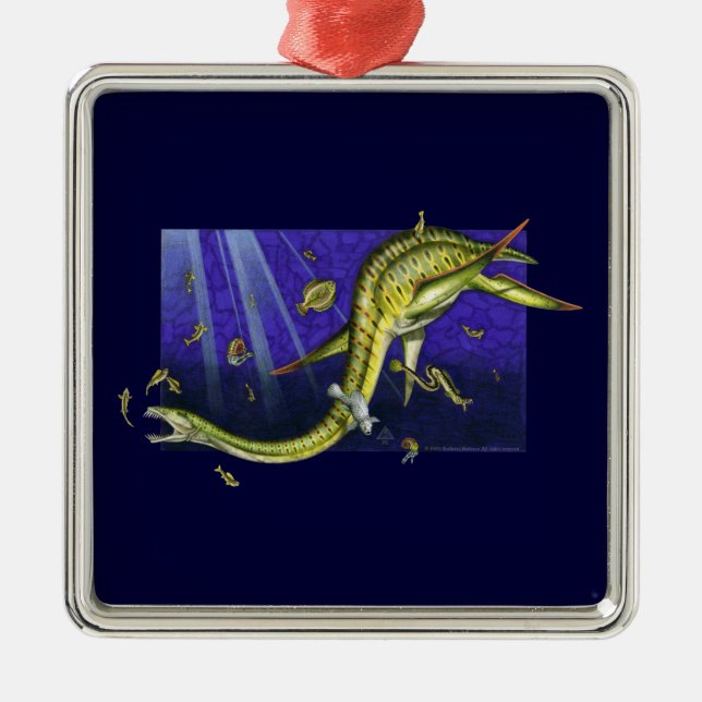 Plesiosaur Premium Square Ornament (Framsidan)