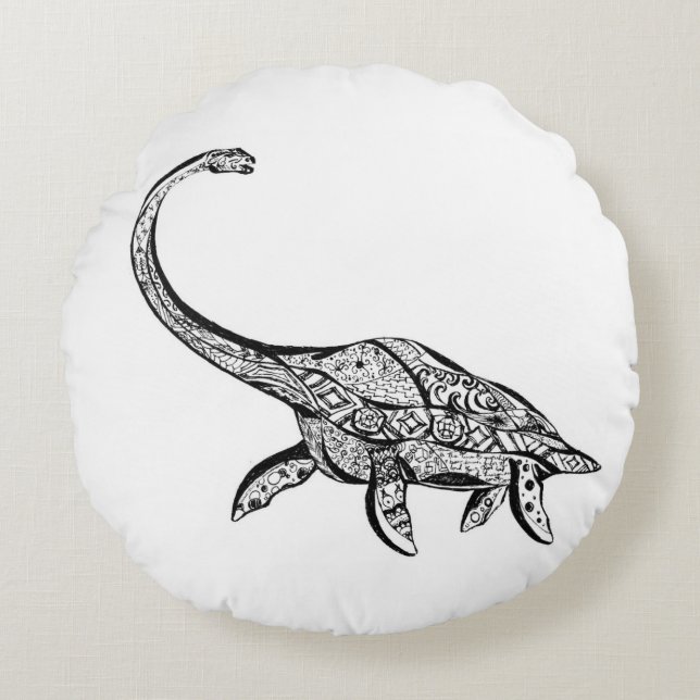plesiosaurusdinosauren kudder rund kudde (Framsidan)