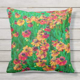 Plethora of Red and Orange Heleniums Kudde