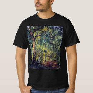 Pleurant Willow av Claude Monet, Vintage Fine Art Tee Shirt
