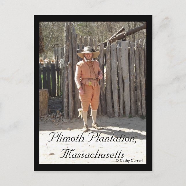 Plimoth Plantation, Massachusetts Vykort (Framsida)