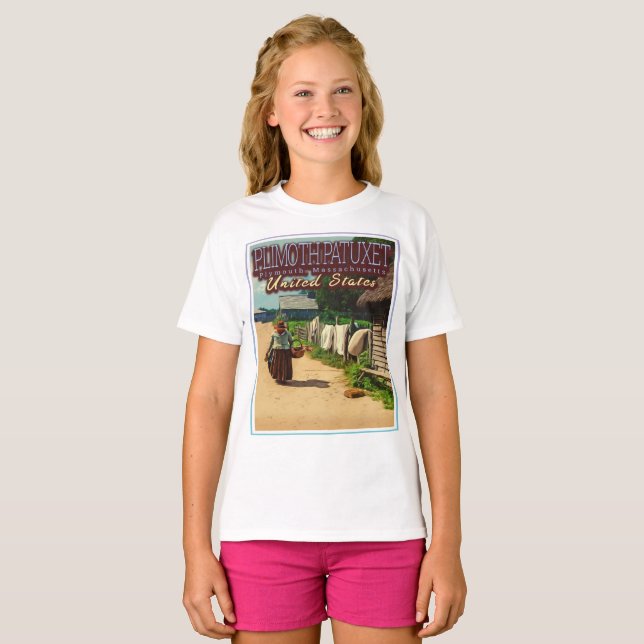 PLIMOTH PLANTATION - PLIMOTH PATUXET - PLYMOUTH US T SHIRT (Hel framsida)