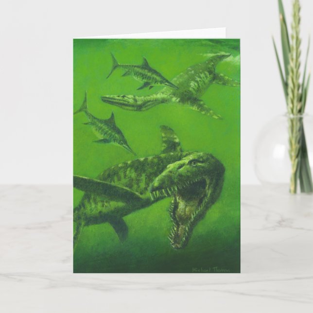Pliosaur Dinosaur Hälsning Card Kort (Framsida)