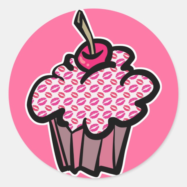 Plippskyss Runt Klistermärke (Framsida)