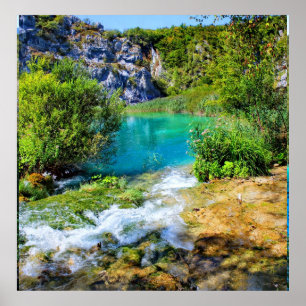 Plitvice affisch för sjöarnationalpark