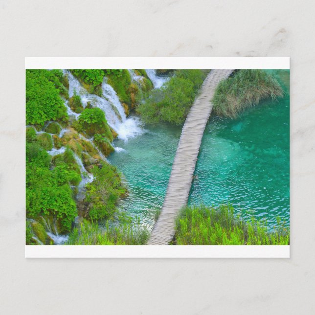 Plitvice nationalpark i Kroatien som fotvandrar Vykort (Framsida)
