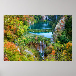 Plitvice sjöar i Kroatien Poster