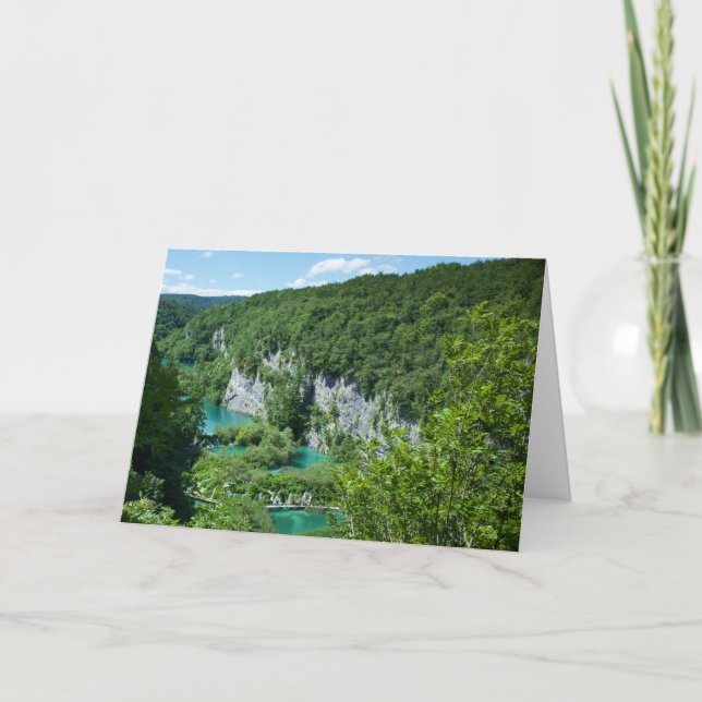Plitvice Sjöar Kroatien liggande foto Kort (Framsida)