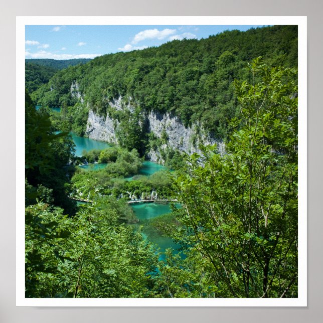 Plitvice Sjöar Kroatien liggande foto Poster (Framsidan)