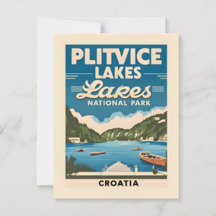 Plitvice Sjöar Kroatien - natur Vykort