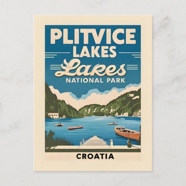 Plitvice Sjöar Kroatien - natur Vykort (Framsida)