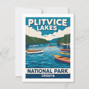 Plitvice Sjöar Kroatien - natur Vykort