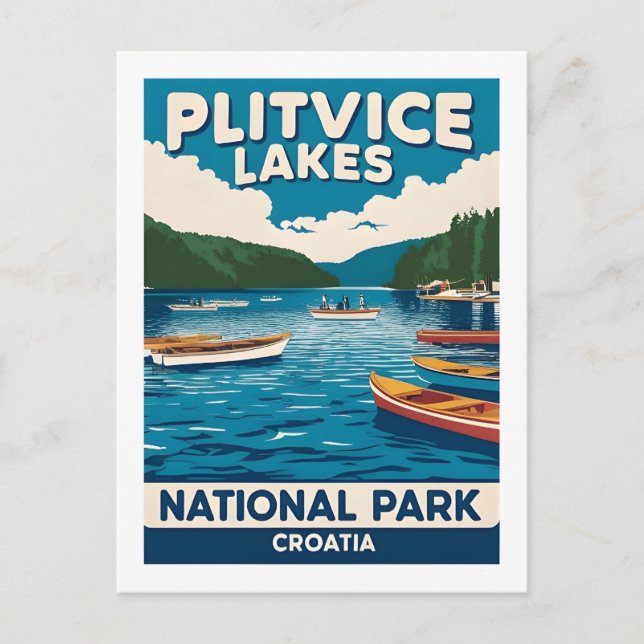 Plitvice Sjöar Kroatien - natur Vykort (Framsida)