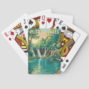 Plitvice sjöar nationalpark Illustration Resa Casinokort