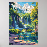 Plitvice Sjöar nationalpark Kroatien Travel Art