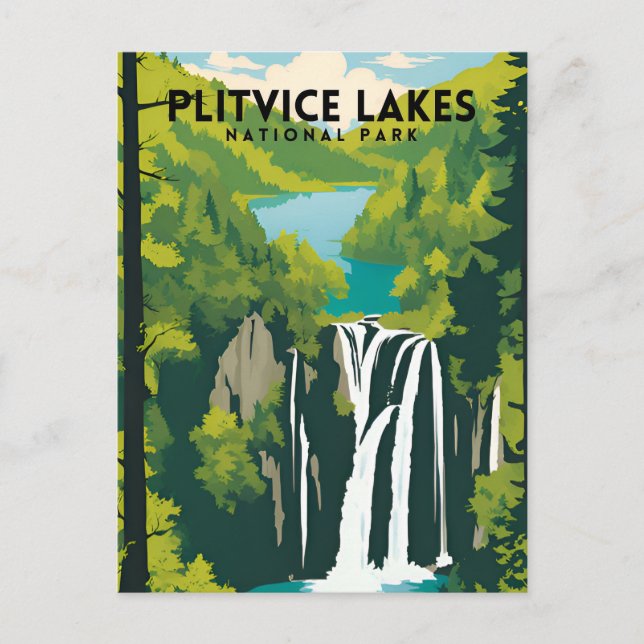 Plitvice Sjöar nationalpark Vykort (Framsida)
