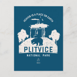 Plitvice Sjöar nationalparkens vita utformning Vykort