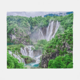 Plitvice sjöar vattenfall fleecefilt