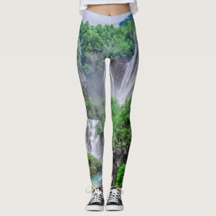 Plitvice sjöar vattenfall leggings