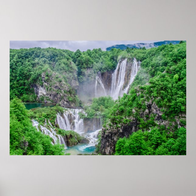 Plitvice sjöar vattenfall poster (Framsidan)