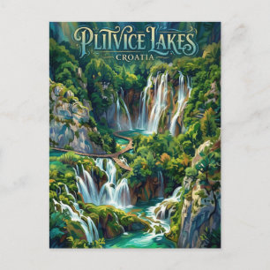 Plitvice sjöarna Kroatien Vykort