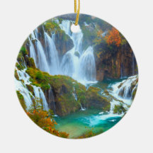 Plitvice Waterfall jul Ornament