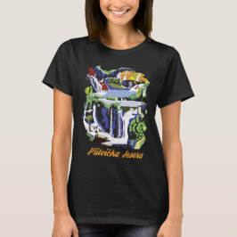 Plitvicesjöarna Kroatien Vattenfall Grönt Resa T Shirt