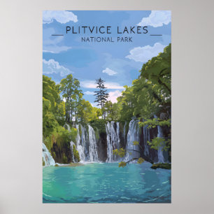 Plitvicesjöarnas nationalpark Resaaffisch Kroatien Poster