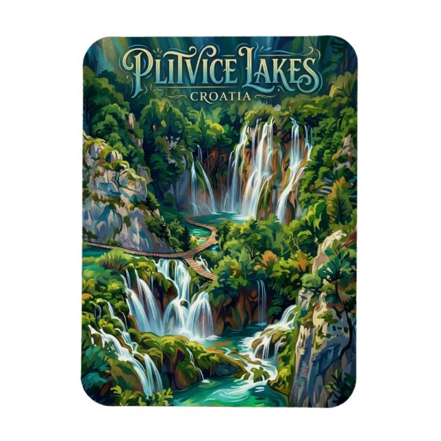 Plitvicesjöerna Kroatien Magnet (Vertikal)